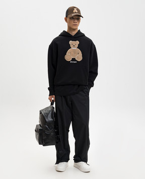 Palm Angels Black hoodie with Bear patch PMBB17DS26FLE00C