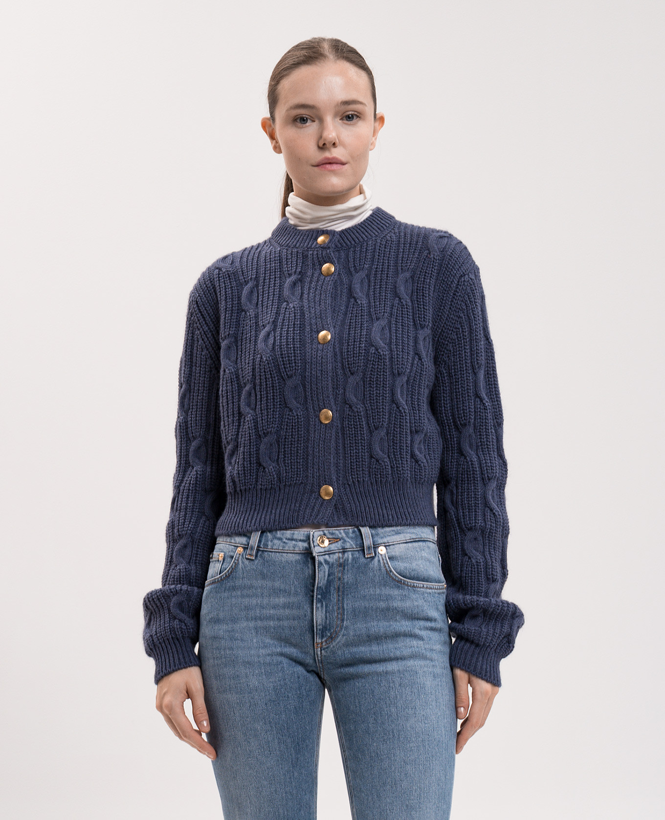 Blue cardigan with wool Twinset 3