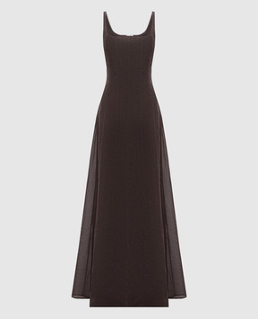 Brunello Cucinelli Brown maxi dress with monil chain M0F91A5477