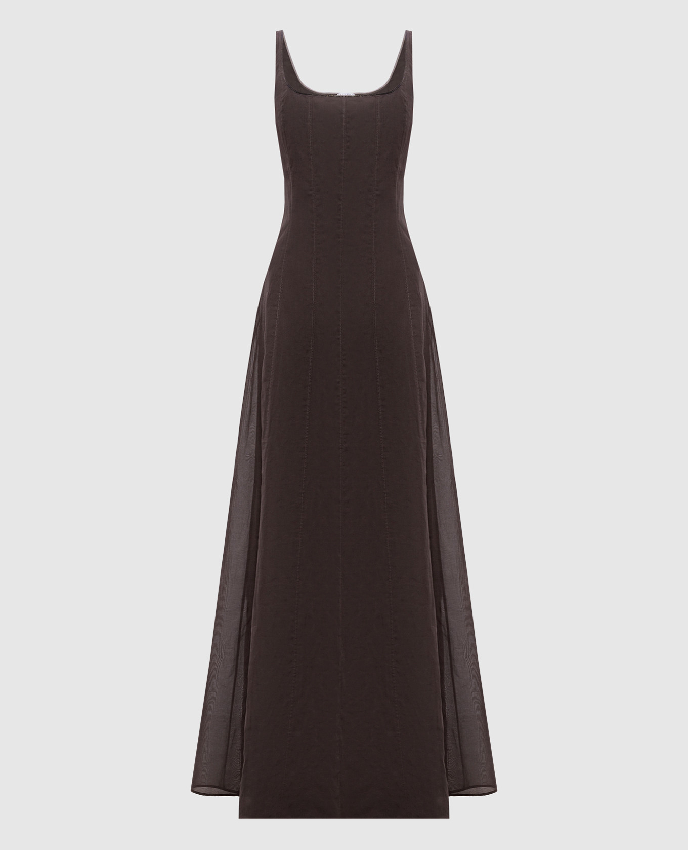 

Brown maxi dress with monil chain Brunello Cucinelli