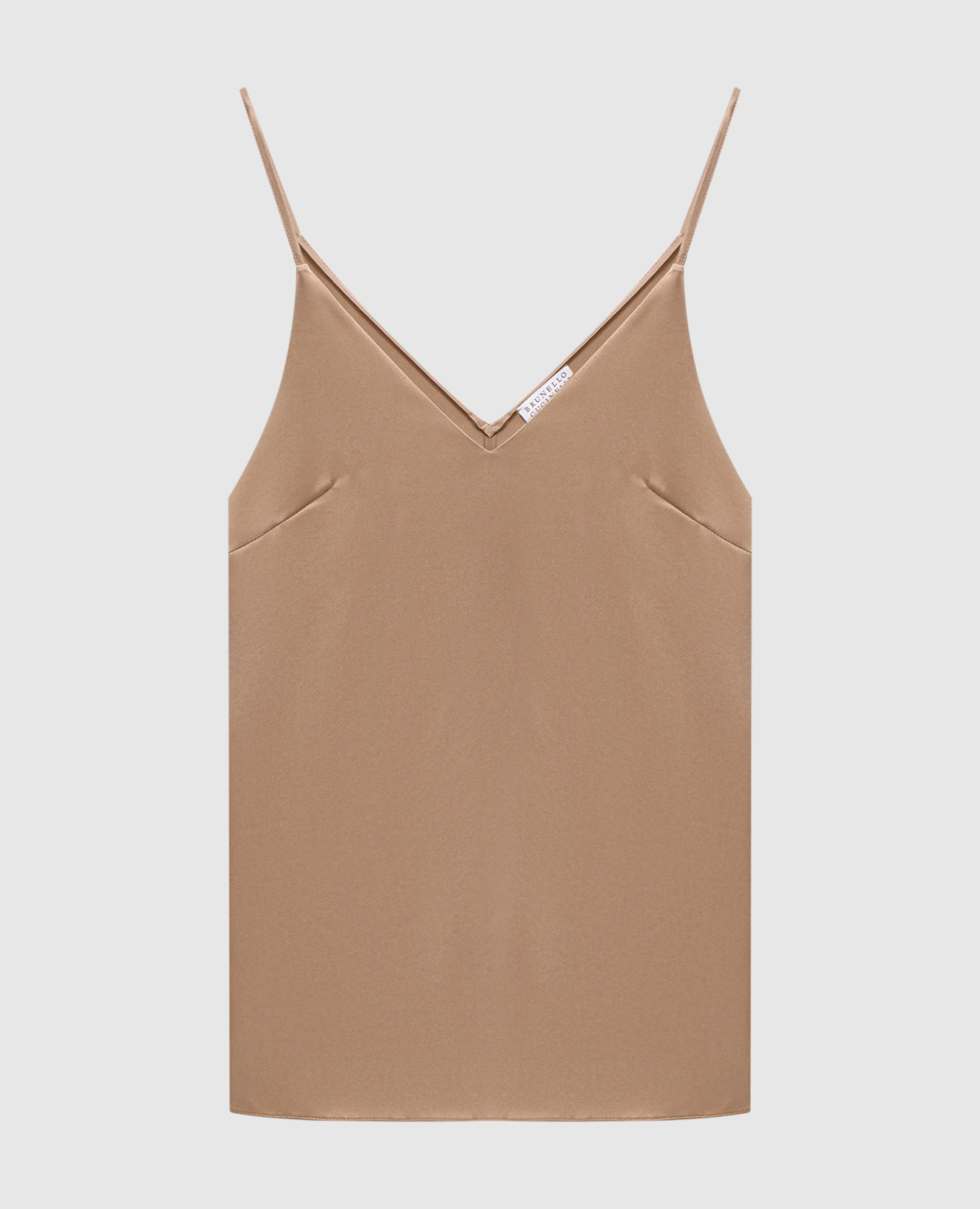 Brown silk T-shirt