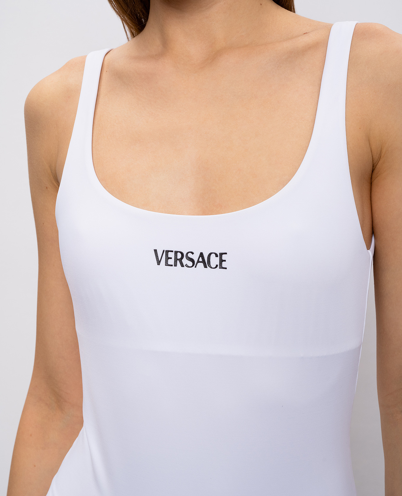 

White swimsuit with logo Versace