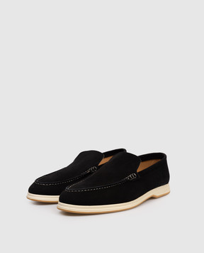 Enrico Mandelli Black suede loafers 0YACHT7415