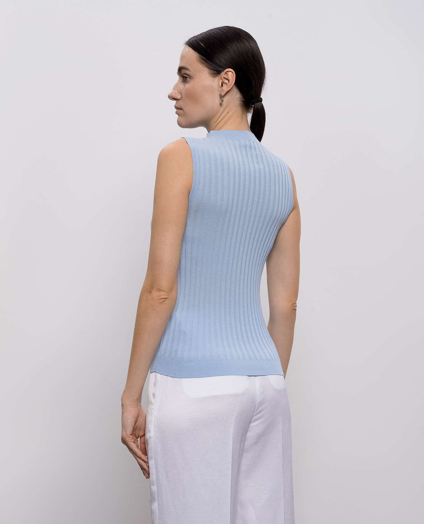 

Blue ribbed top Peserico, Light blue