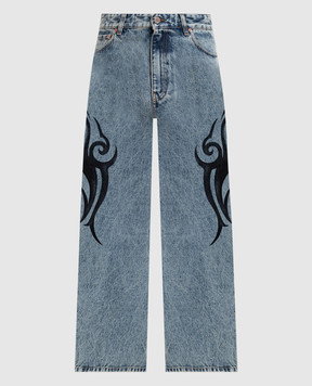 Vetements Blue jeans with print MH27DJ089LB