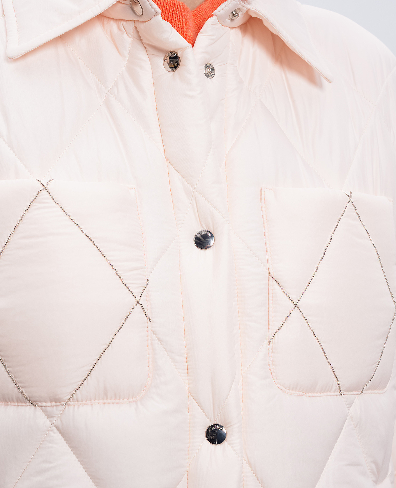Pink quilted jacket with monil chain Peserico 5