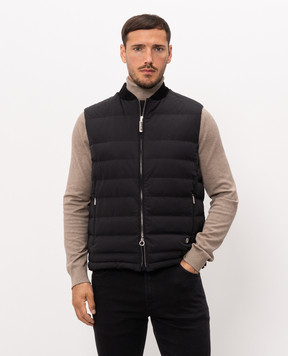 Stefano Ricci Black down vest with emblem MDJ5100290PAEA2R