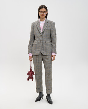 Thom Browne Pink checked silk shirt FLR016CF1040