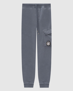 C.P. Company Blue joggers with logo patch MSP720A006372R
