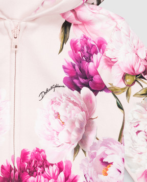 Dolce&Gabbana Children's pink sports jacket with floral print L2JWDOG7QWQ