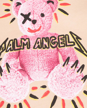 Palm Angels Children's beige hoodie Punk Bear PGBB015F25FLE003612