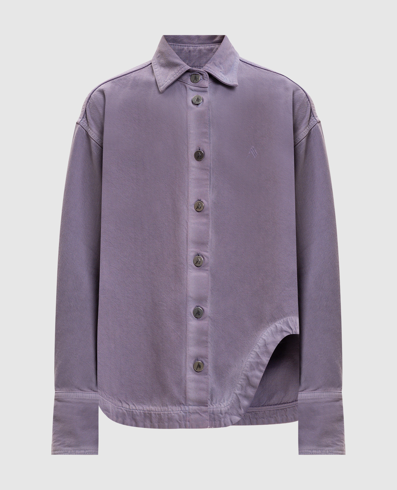 Purple denim shirt with emblem