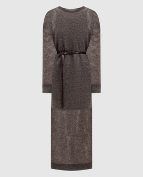 Brunello Cucinelli Gray midi dress with wool MGG270A90P