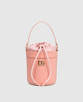 Dolce&Gabbana Children's pink leather bucket bag with monogram EB0266A1065