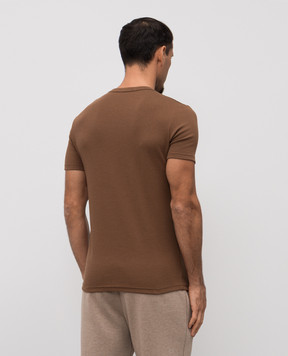 Tom Ford Brown T-shirt with logo T4M081040