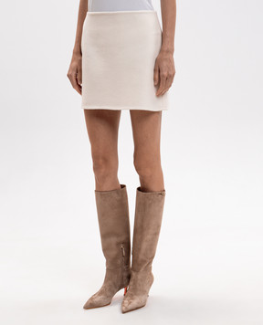 Ermanno Scervino Ivory wool mini skirt D492O350NKW