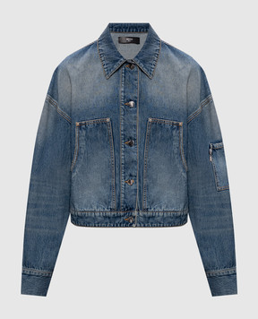 AMIRI Blue denim jacket with a worn effect AWOUJA1024