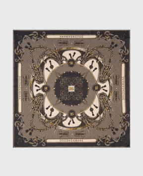 Dolce&Gabbana Silk scarf with branded print GQ348EHI12A
