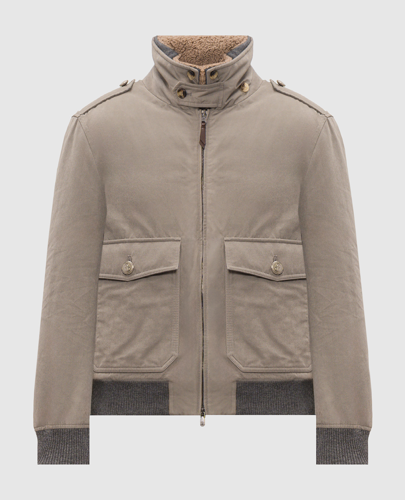 Gray jacket with removable collar