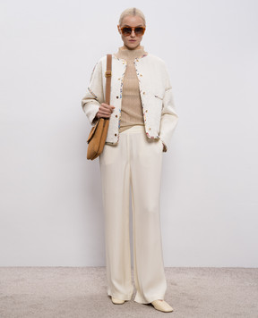 Momoni Beige MIRADA top with lurex MOKN031MO37