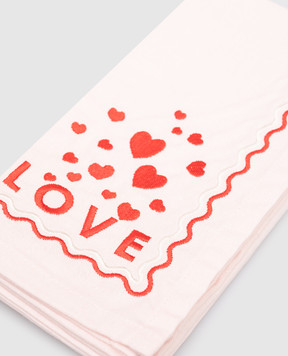 Vondels Set of pink LOVE linen napkins 1250000450018