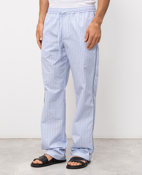 Dolce&Gabbana Blue striped pajama-style pants GVRMATFR510