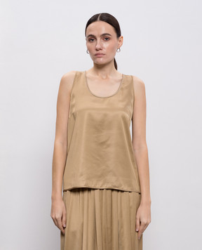 Peserico Brown top with monil chain A0848106638