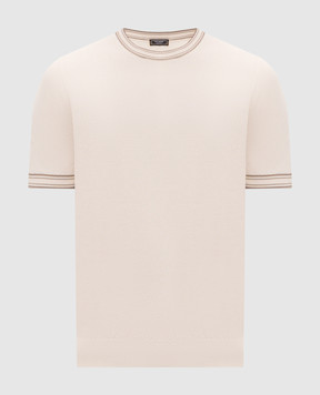 Peserico Beige t-shirt with edging R59495F149173T