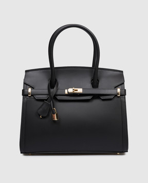 Gianni Notaro Black leather satchel bag 253RUGAORO