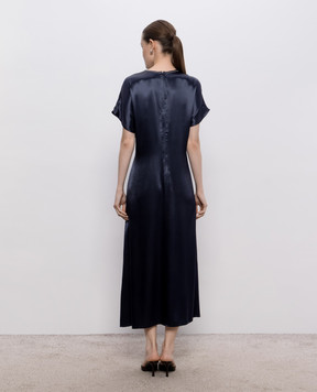 Peserico Blue midi dress with monil chain A0221001514