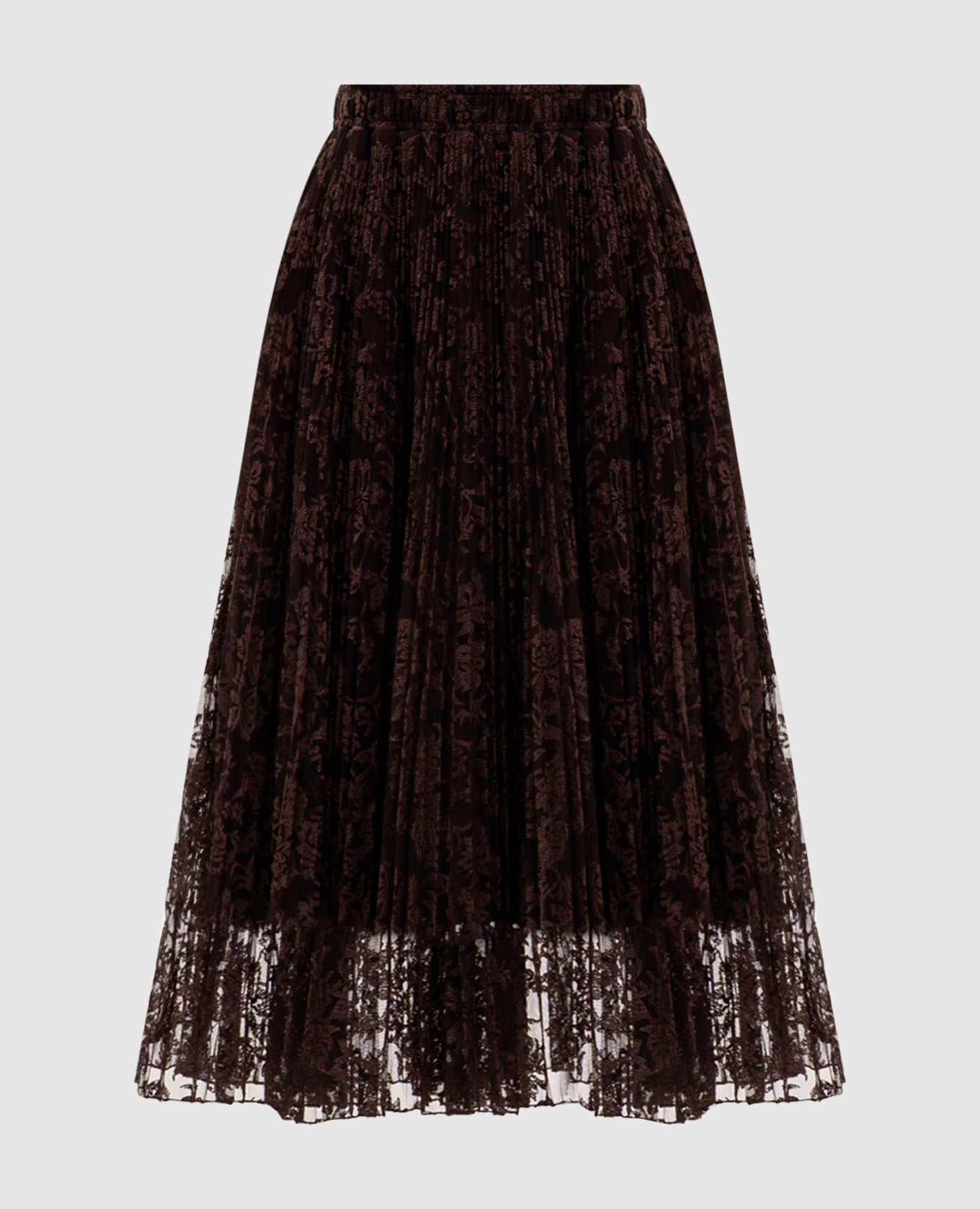Brown skirt with embroidery