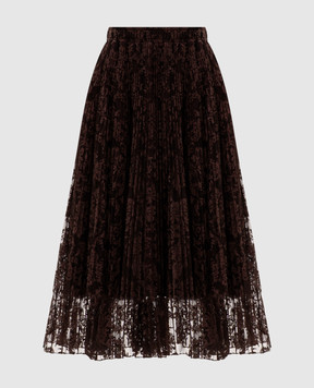 Ermanno Scervino Brown skirt with embroidery D492O370EYF