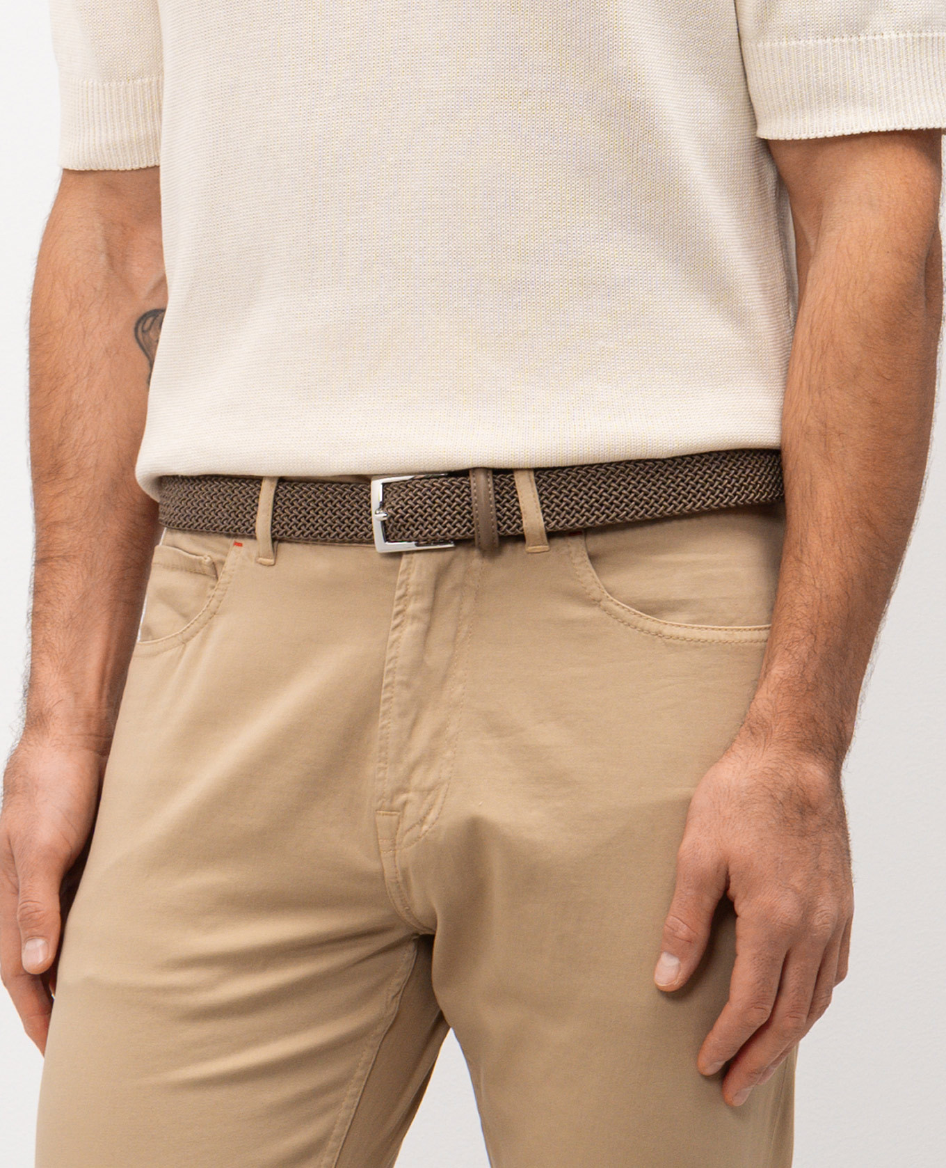 

Khaki braided belt Kiton