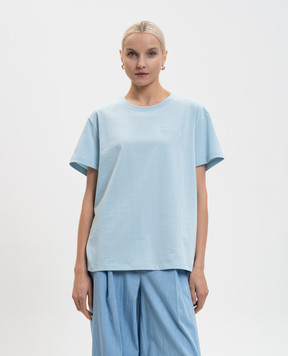 Twinset Blue T-shirt with textured logo 261TT2450