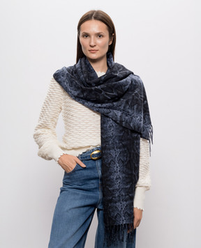 Twinset Blue scarf with print 262TO5020