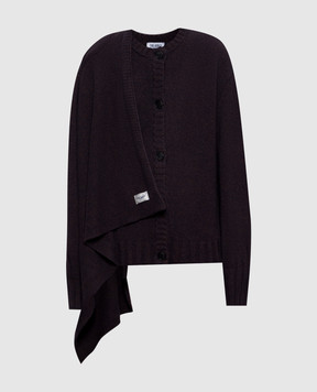 The Attico Wool and cashmere cardigan with logo patch 261WCD00018KWS012AA
