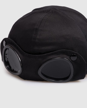 C.P. Company Children's black cap with logo CQX004LOA04