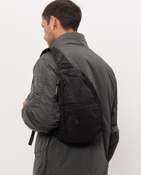 C.P. Company Black sling bag with logo embroidery MAC186A005269G