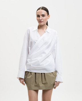Balmain White blouse with drapery GF0HU491CG72