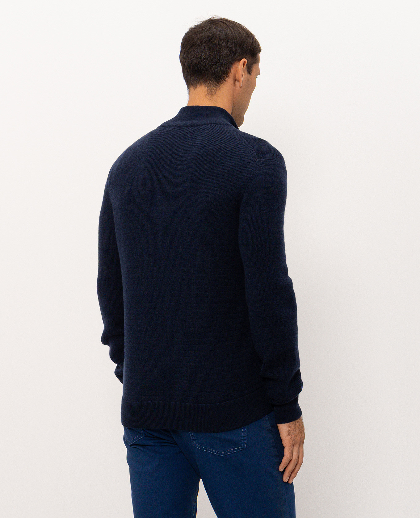 Blue wool and cashmere cardigan Canali 4