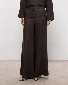 Solotre Brown wool pants M1AC0133