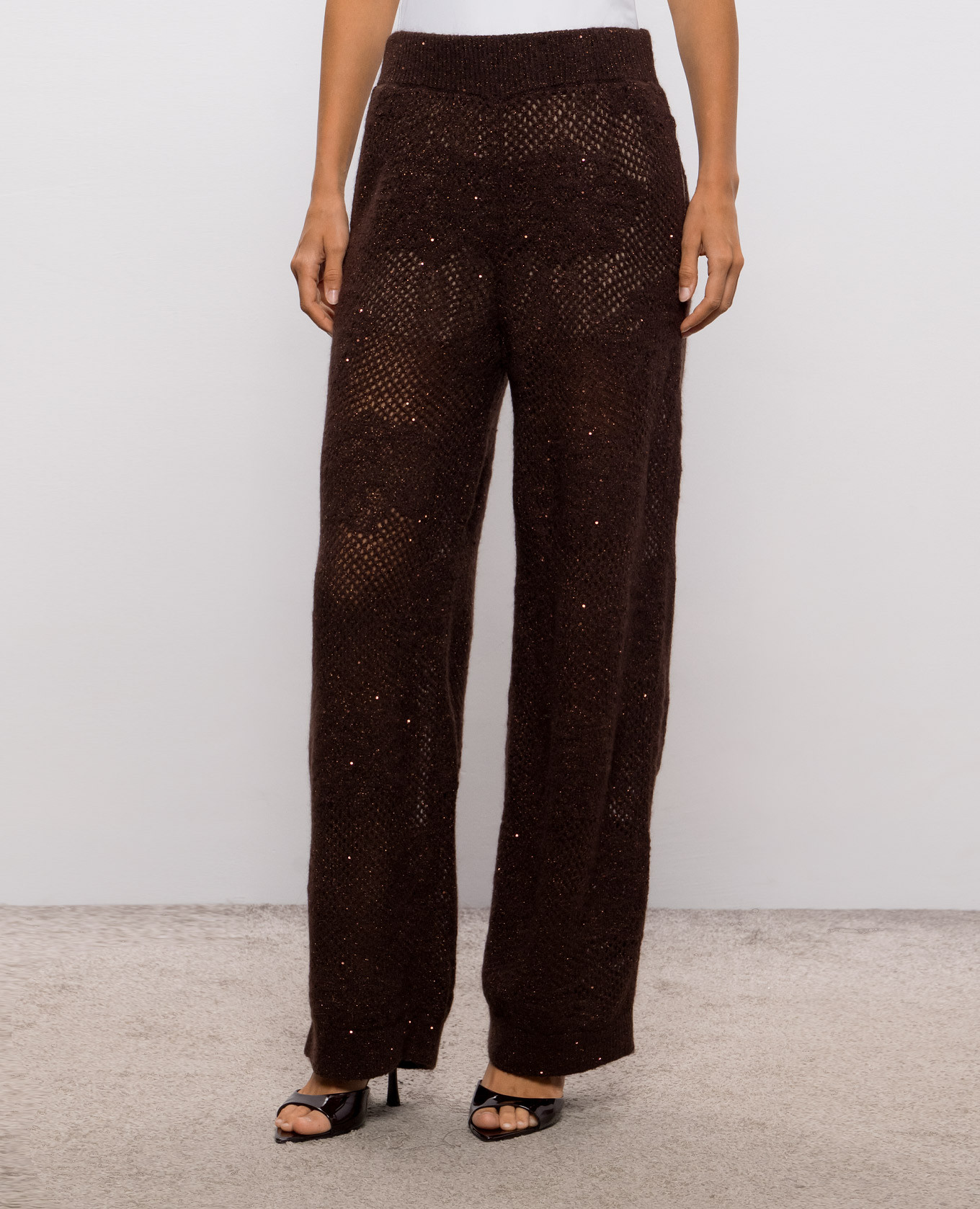 Brown pants with lurex Brunello Cucinelli 2