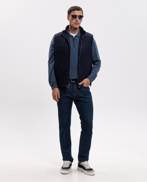 Canali Blue wool polo shirt MK01149C0572