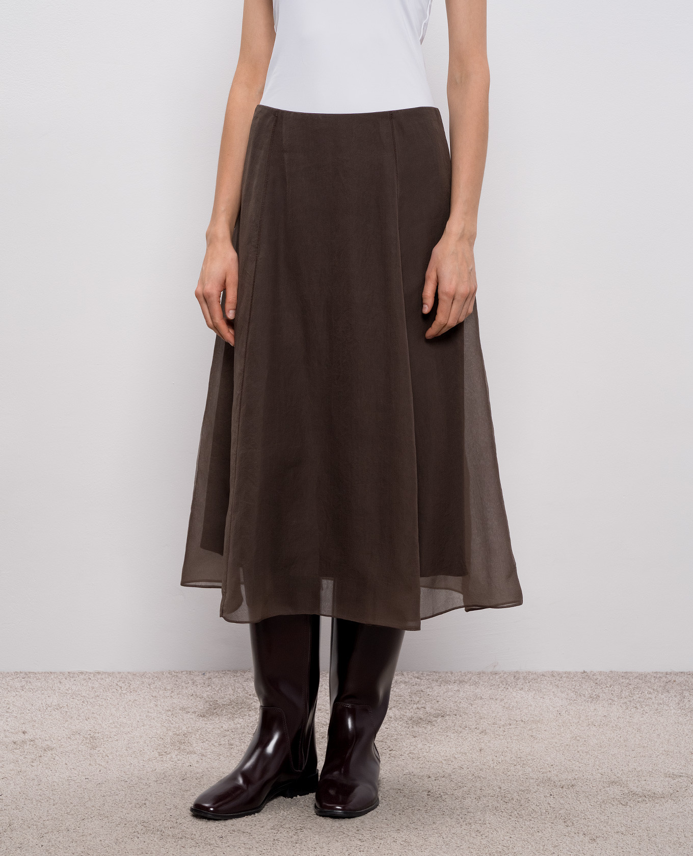 Brown silk skirt Brunello Cucinelli 3