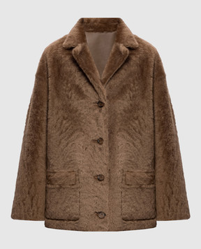 Simonetta Ravizza Brown double-sided sheepskin coat Dominic F06JA357H18