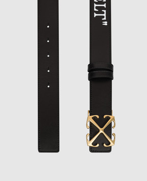 Off-White Black leather belt with Arrow emblem OWRB139C99LEA001