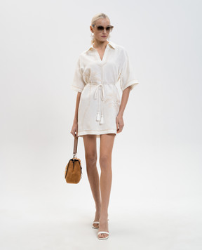 Twinset White linen dress with embroidery 261LM2MCC