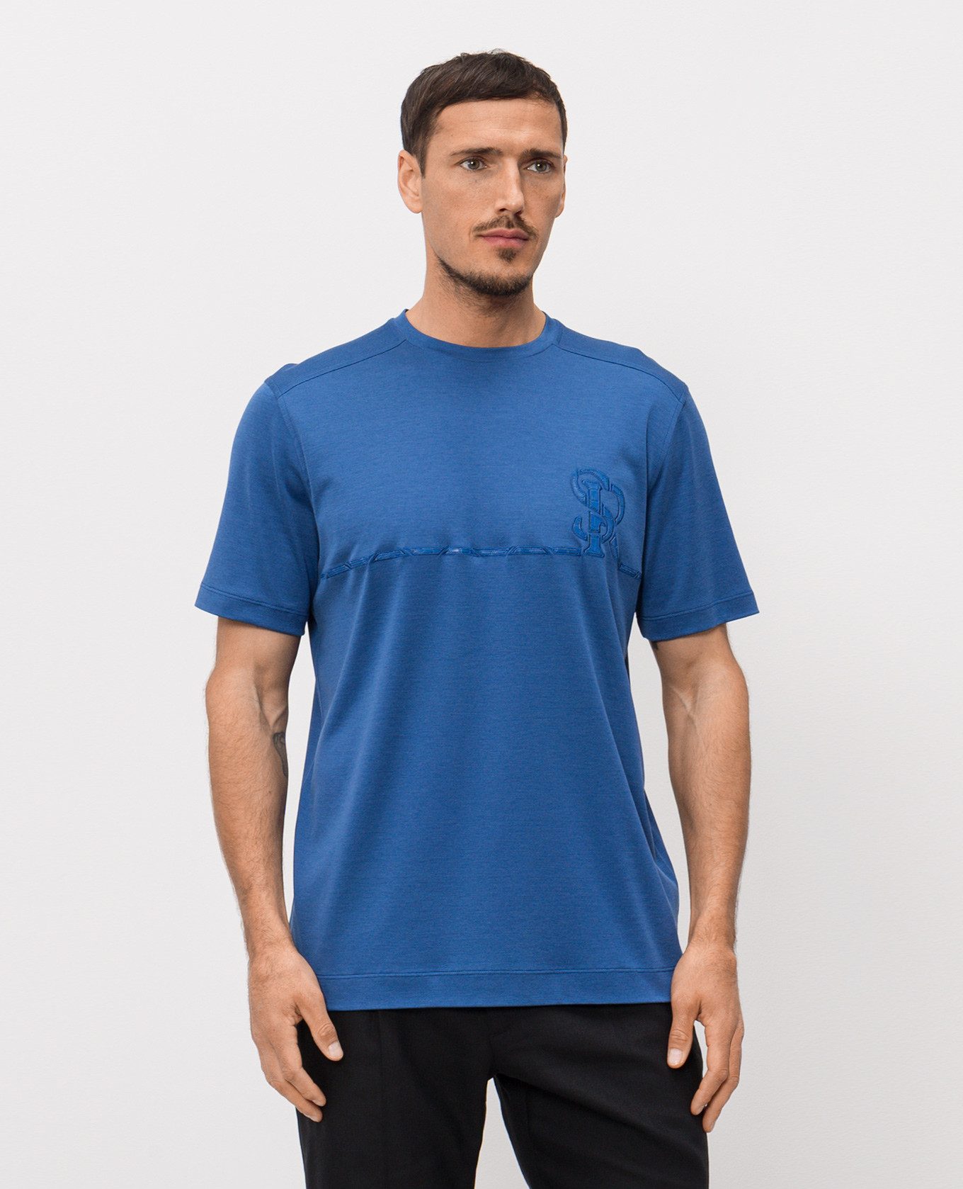 

Blue silk t-shirt Stefano Ricci