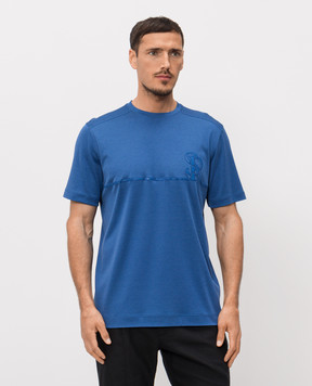 Stefano Ricci Blue silk t-shirt MVH6100140KATBP