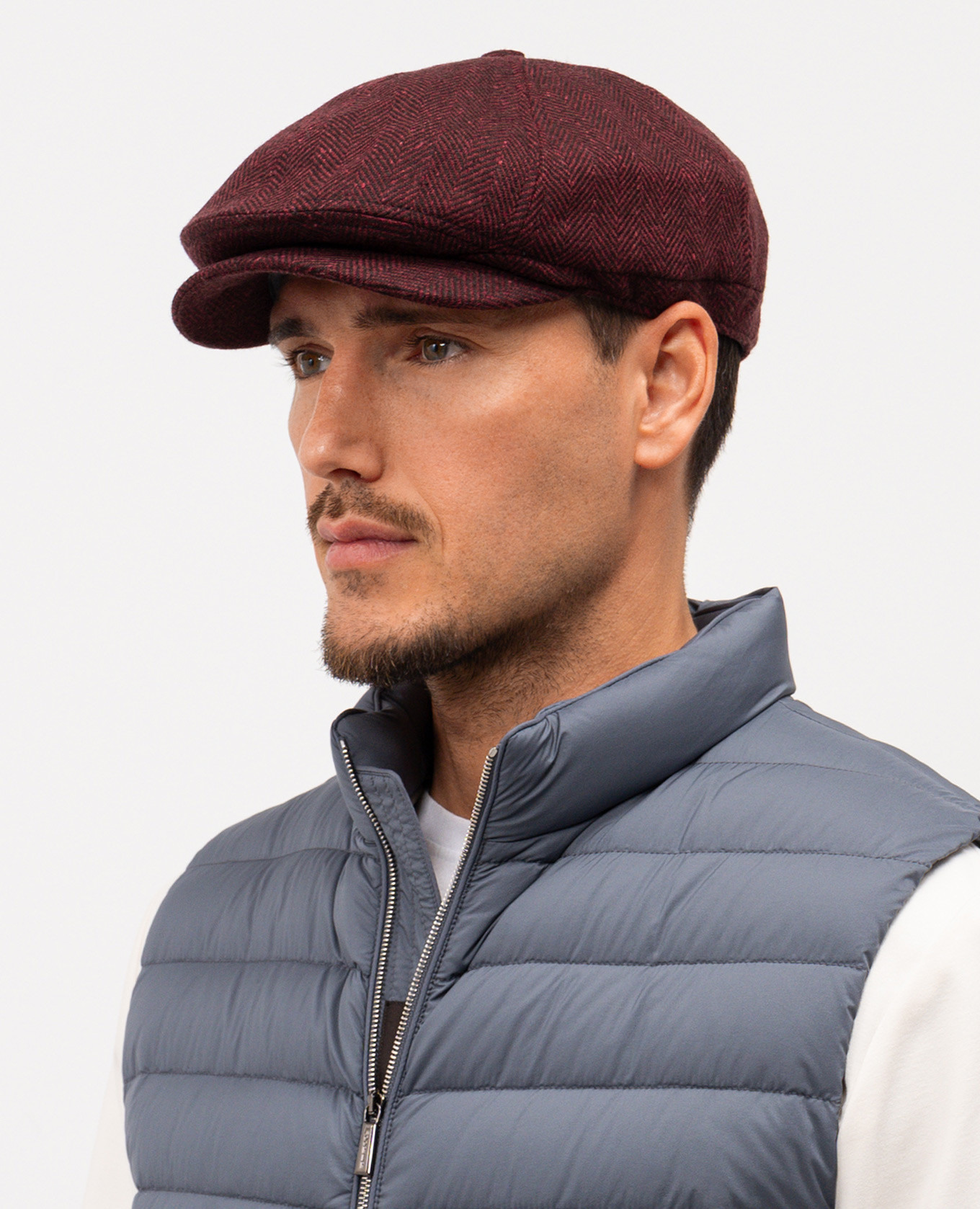 

Burgundy wool and cashmere patterned cap Brunello Cucinelli